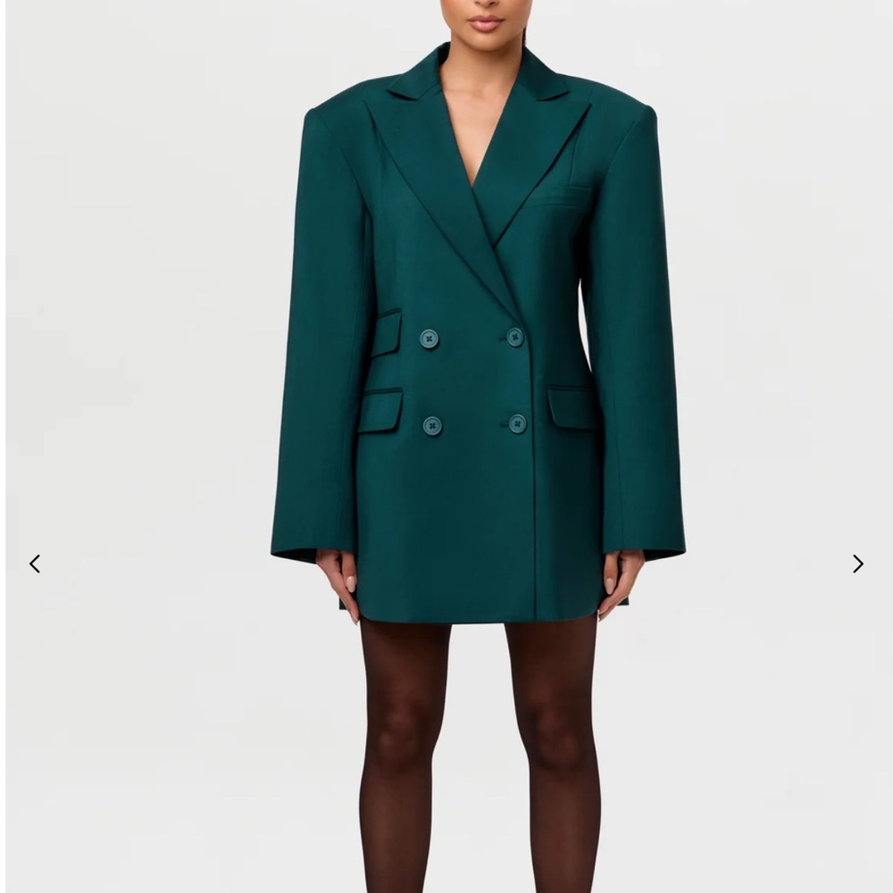 Women's naked wardrobe Teal boyfriend suited Blazer